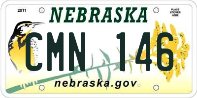 NE license plate CMN146