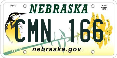 NE license plate CMN166