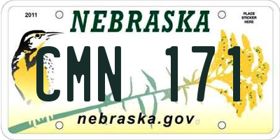 NE license plate CMN171