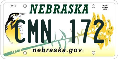 NE license plate CMN172