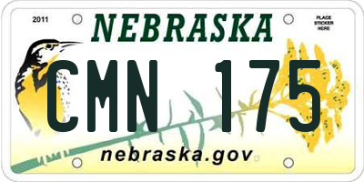 NE license plate CMN175