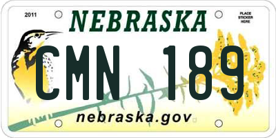 NE license plate CMN189