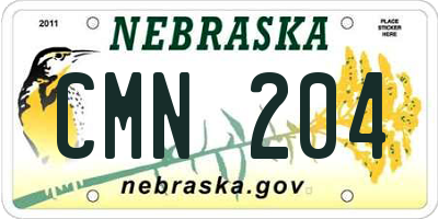 NE license plate CMN204