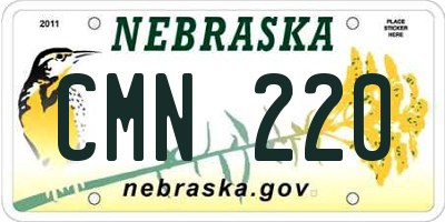 NE license plate CMN220