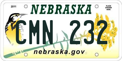 NE license plate CMN232