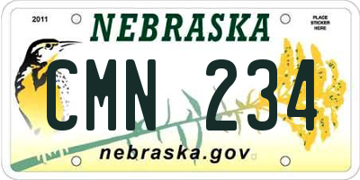 NE license plate CMN234