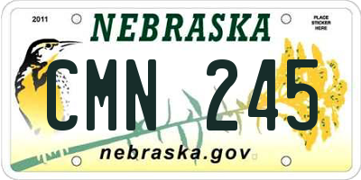 NE license plate CMN245