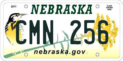 NE license plate CMN256