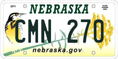 NE license plate CMN270