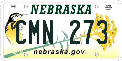 NE license plate CMN273