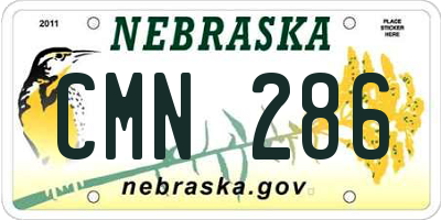 NE license plate CMN286