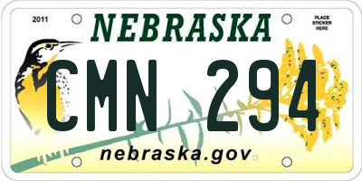 NE license plate CMN294