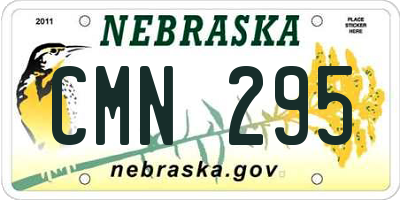 NE license plate CMN295