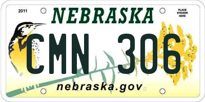 NE license plate CMN306