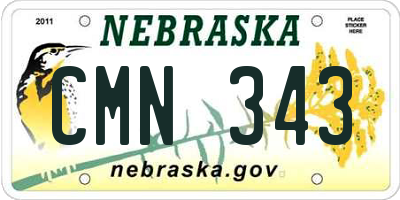 NE license plate CMN343