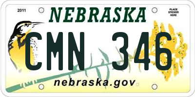 NE license plate CMN346