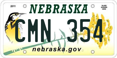 NE license plate CMN354