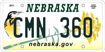 NE license plate CMN360