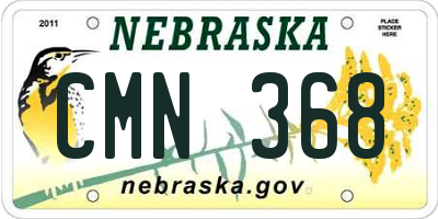 NE license plate CMN368