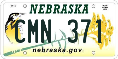 NE license plate CMN371