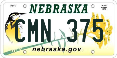 NE license plate CMN375