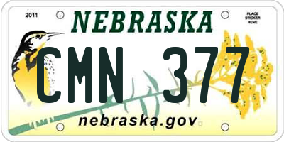 NE license plate CMN377