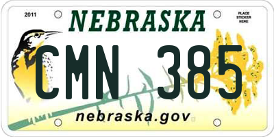 NE license plate CMN385