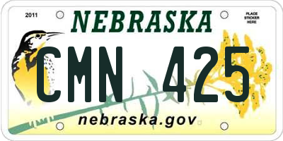 NE license plate CMN425