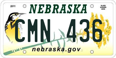 NE license plate CMN436