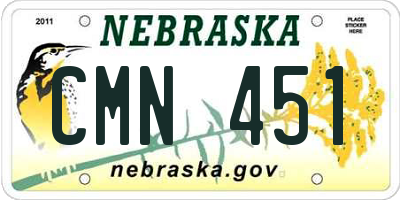 NE license plate CMN451