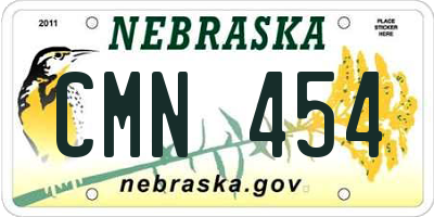 NE license plate CMN454