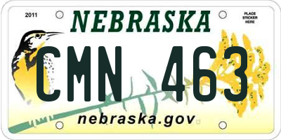 NE license plate CMN463