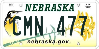 NE license plate CMN477