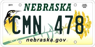 NE license plate CMN478