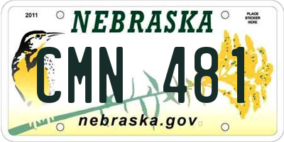 NE license plate CMN481