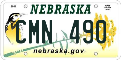 NE license plate CMN490
