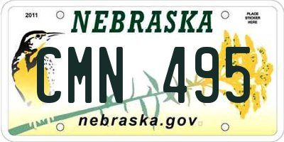 NE license plate CMN495