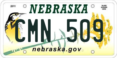 NE license plate CMN509