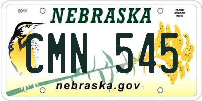 NE license plate CMN545