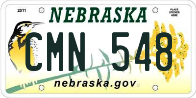 NE license plate CMN548