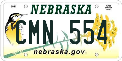 NE license plate CMN554