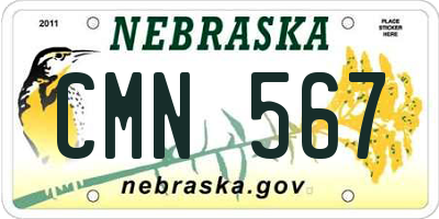 NE license plate CMN567