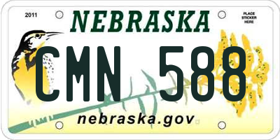 NE license plate CMN588