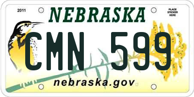 NE license plate CMN599