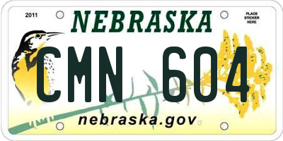 NE license plate CMN604