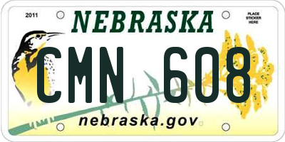 NE license plate CMN608