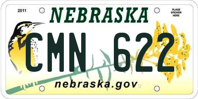 NE license plate CMN622