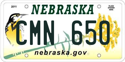 NE license plate CMN650