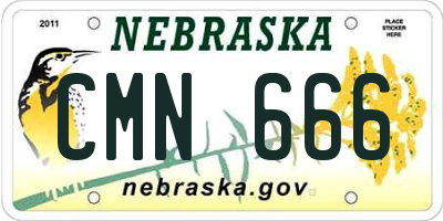 NE license plate CMN666