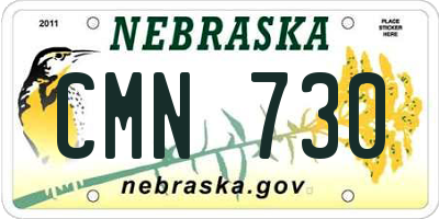 NE license plate CMN730